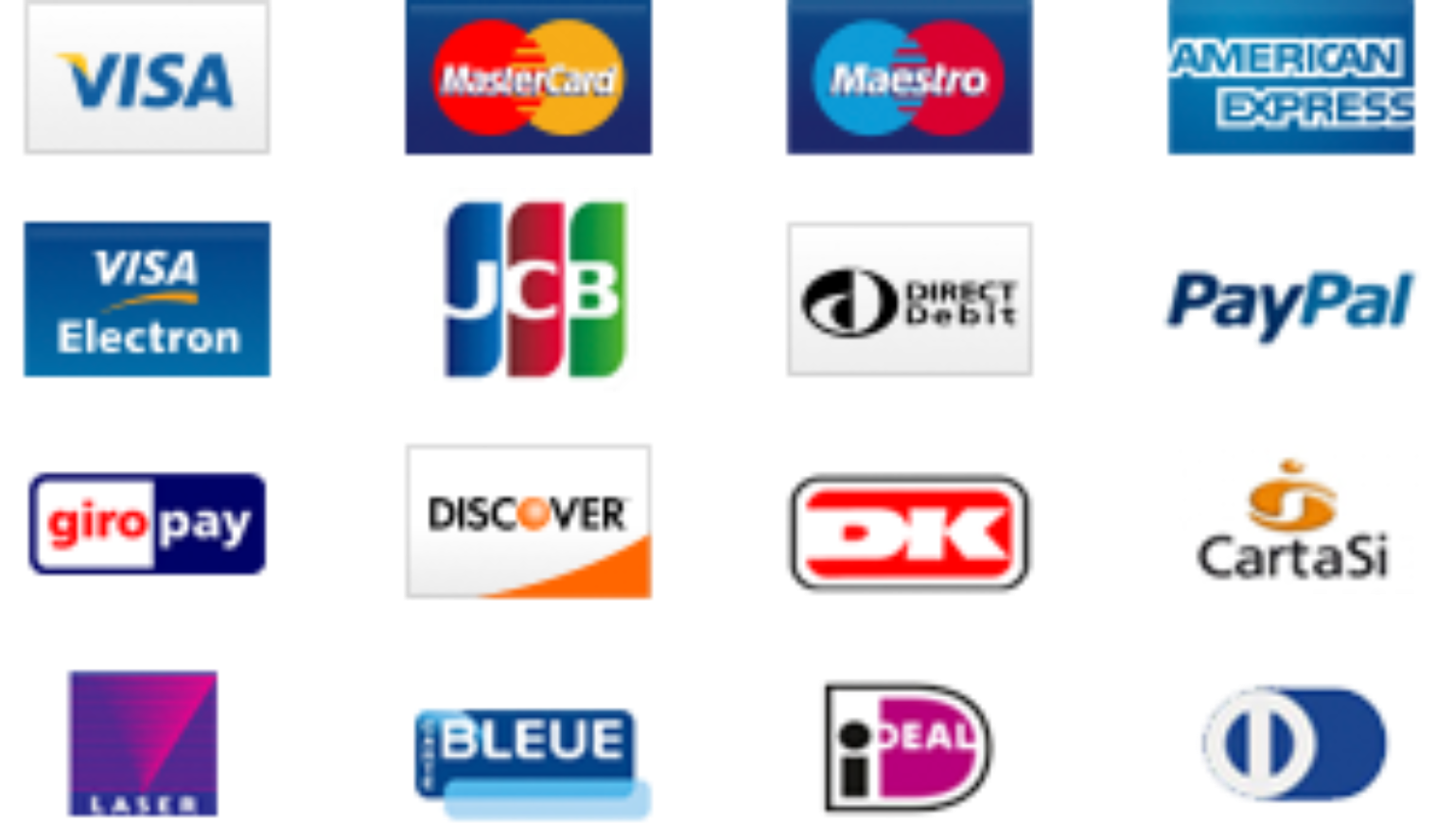 Supported payment methods